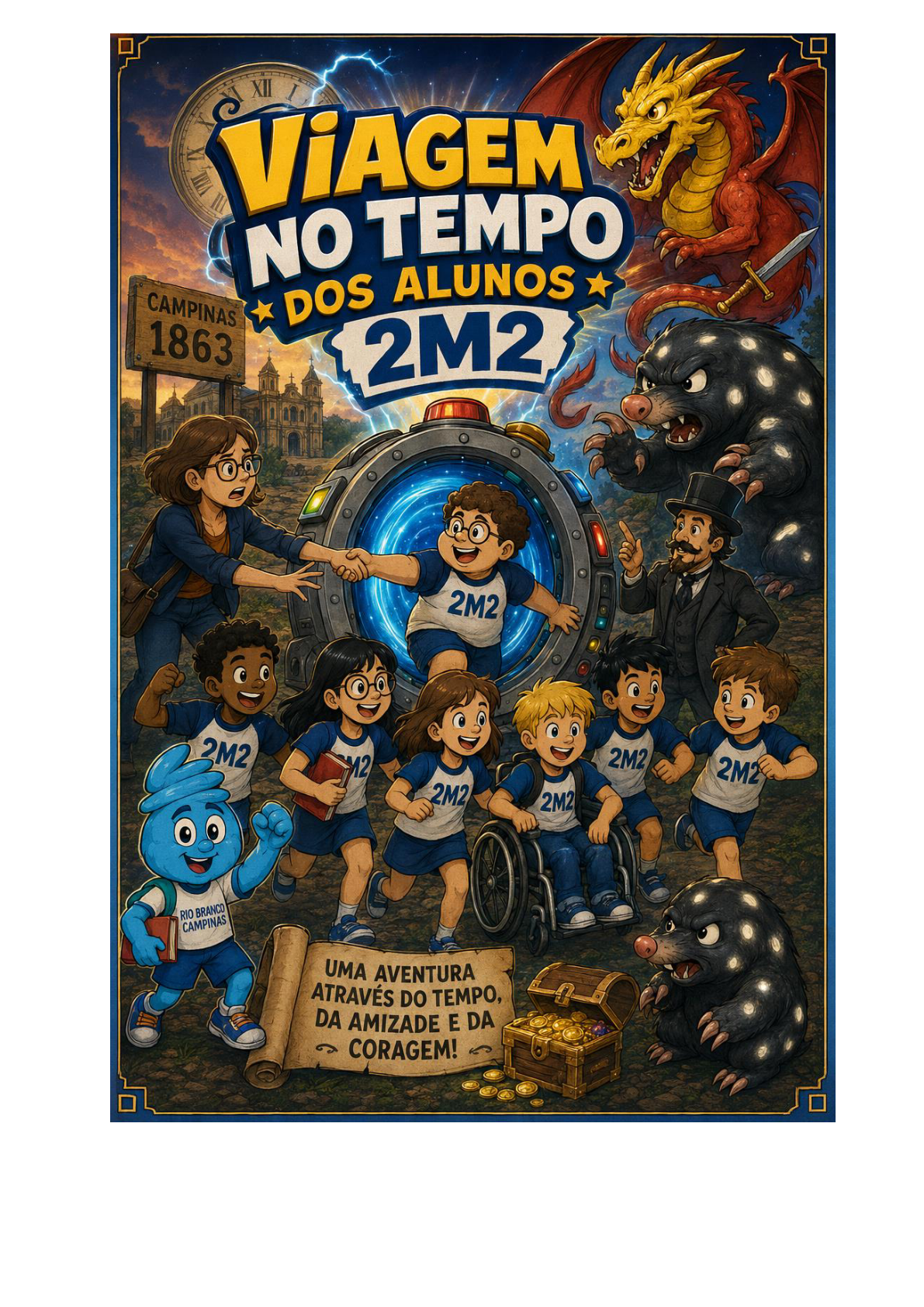 Capa de Viagem no Tempo dos Alunos 2M2