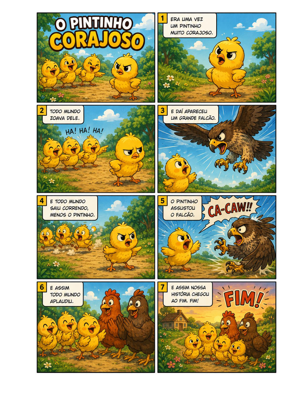 Página 1 de O Pintinho Corajoso